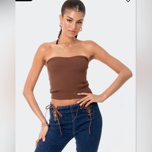 EDIKTED Brown tube top